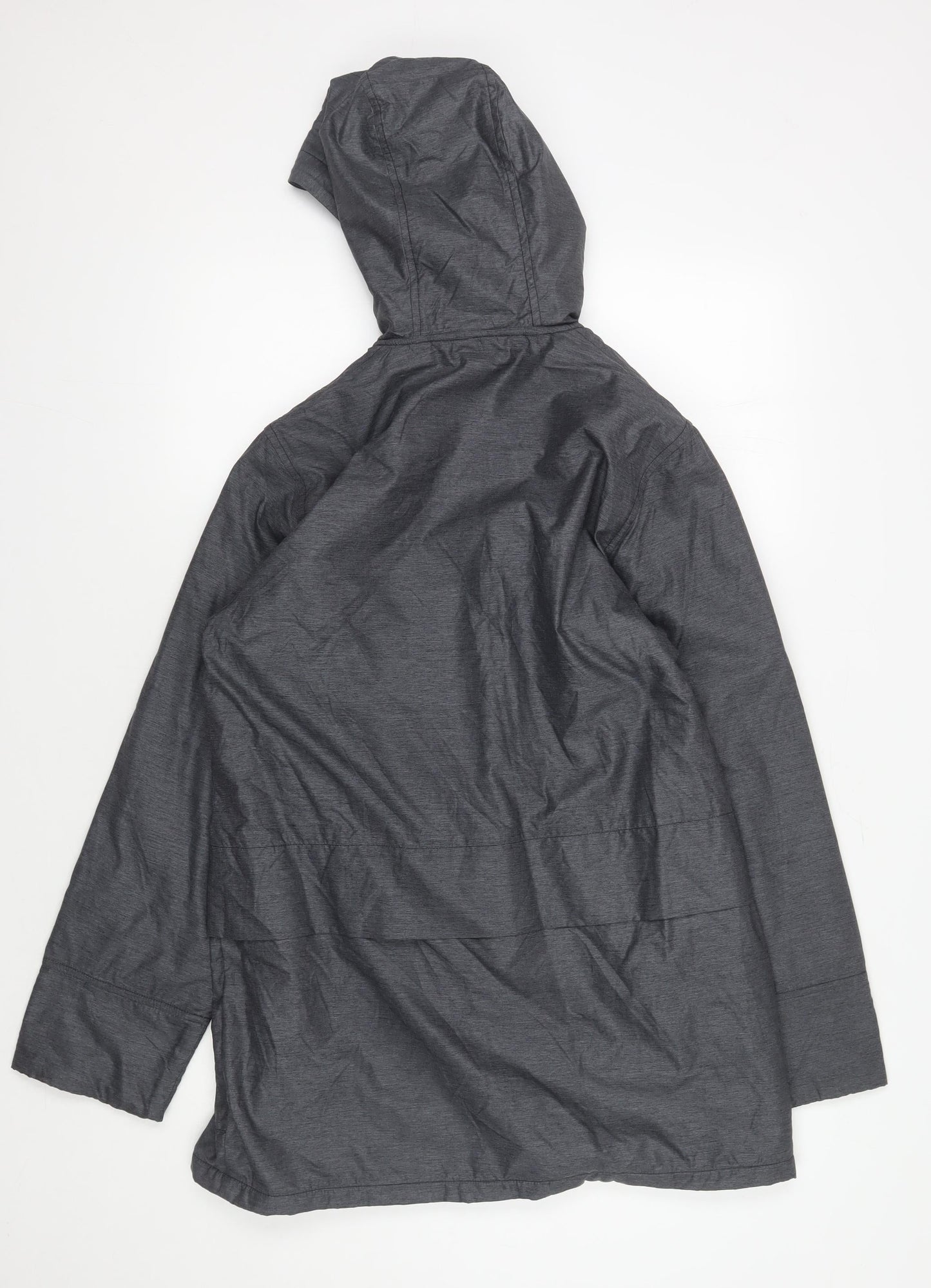 Nike Women's Grey Hooded Rain Jacket, Size 4-6, Casual Style