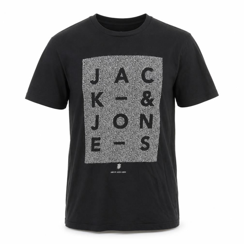 Mens UK Size L JACK & JONES Black  Cotton T-Shirt
