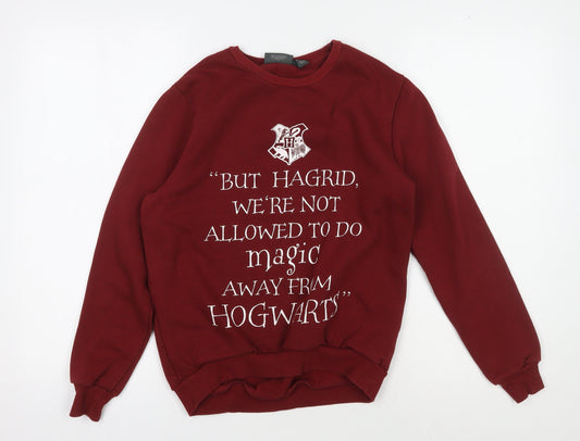 Harry Potter Women's Red Pullover Sweatshirt Size 8