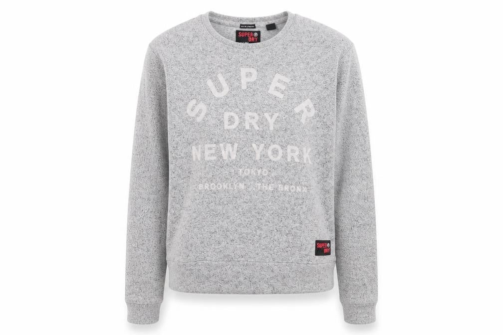 Womens UK XS Regular Superdry Grey Pullover Sweatshirt