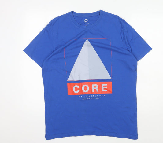 Jack & Jones Men's Blue XL Graphic T-Shirt
