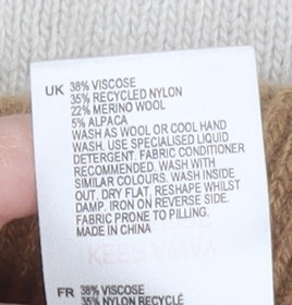 White Stuff Women's Beige Pullover High Neck Jumper Size 8