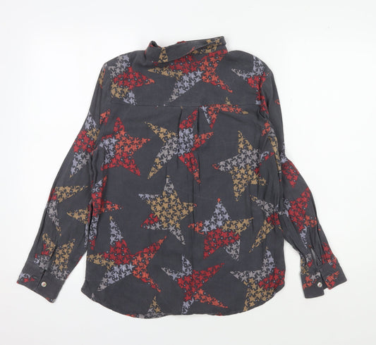 White Stuff Women's Multicoloured Star Button-Up Shirt, Size 12