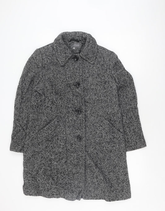 Laura Ashley Women's Black Tweed Pea Coat Size 16