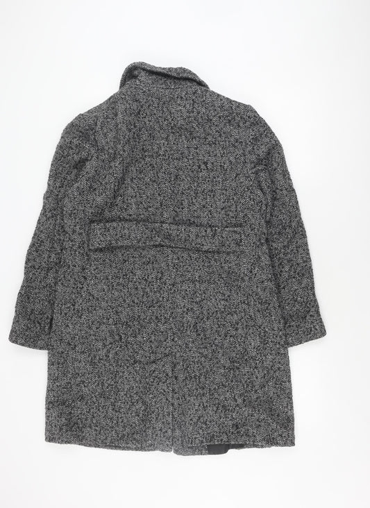 Laura Ashley Women's Black Tweed Pea Coat Size 16