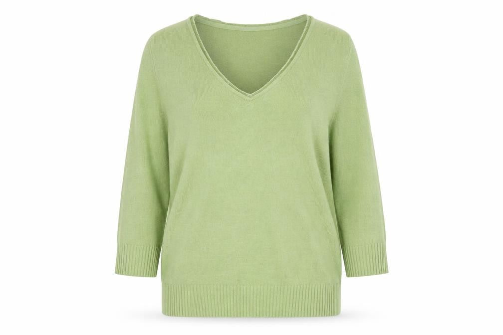 Per Una Women's Green V-Neck Pullover Jumper Size 14