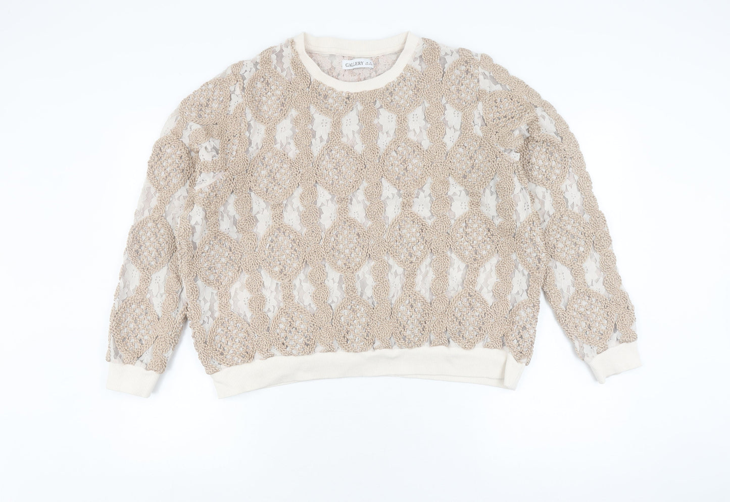 Gallery Women's Ivory Knit Pullover Jumper XL