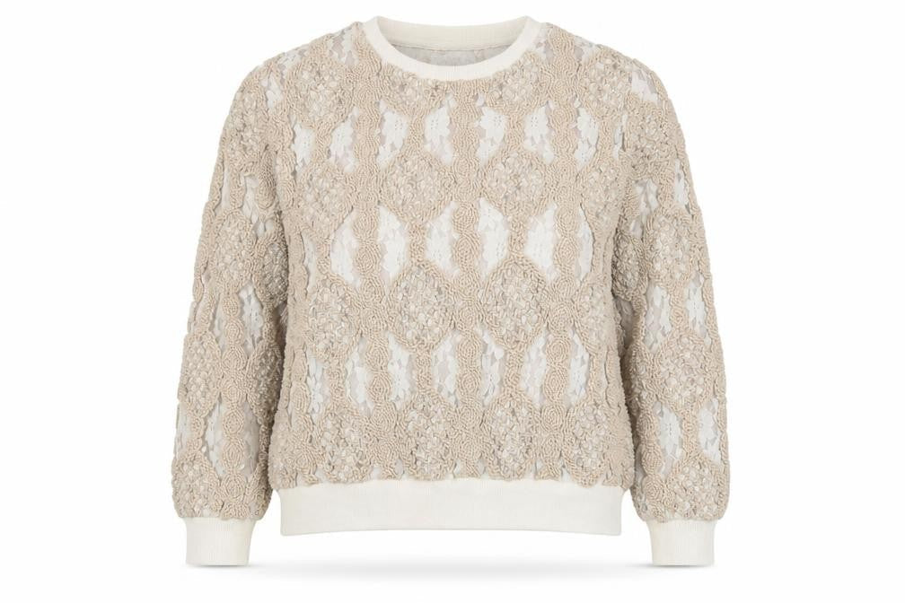 Front view of Gallery Women's Ivory Knit jumper XL