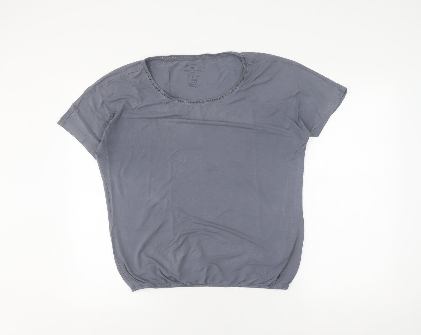 Tom Tailor Women’s Grey Basic T-Shirt, S, Short Sleeve Casual