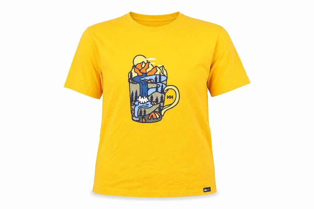 Helly Hansen Yellow Unisex T-Shirt, S, Summer Casual