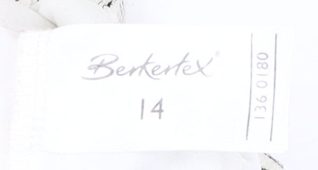 Berkertex Women's White Floral V-Neck T-Shirt Size 14