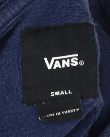 Vans Men's Blue Hoodie Small Skateboarding Logo Style