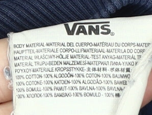 Vans Men's Blue Hoodie Small Skateboarding Logo Style