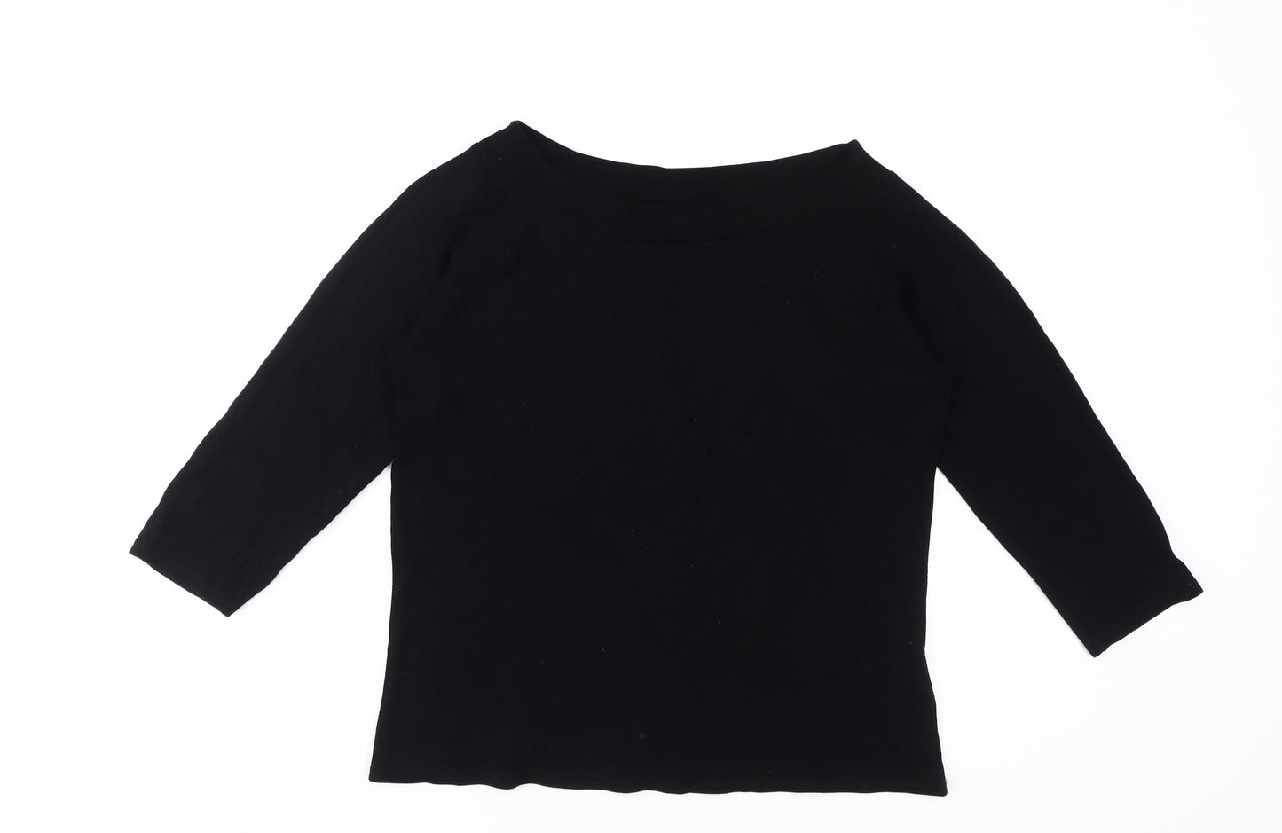 Style by EWM Black Women's 3/4 Sleeve Viscose Top, M