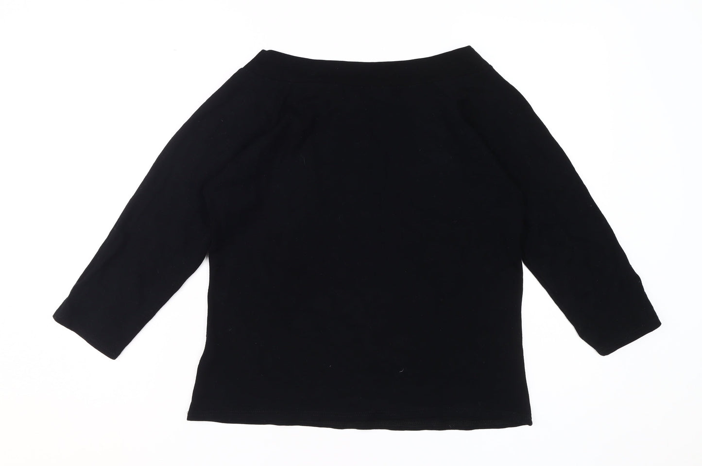 Style by EWM Black Women's 3/4 Sleeve Viscose Top, M