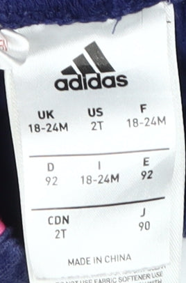 Adidas Unisex Baby Joggers Blue Size 18-24 Months