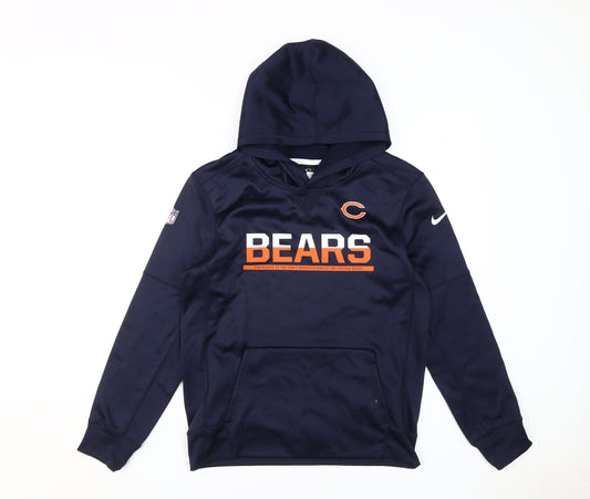 Nike Boys Blue Bears Pullover Hoodie, Size L, Sporty Design