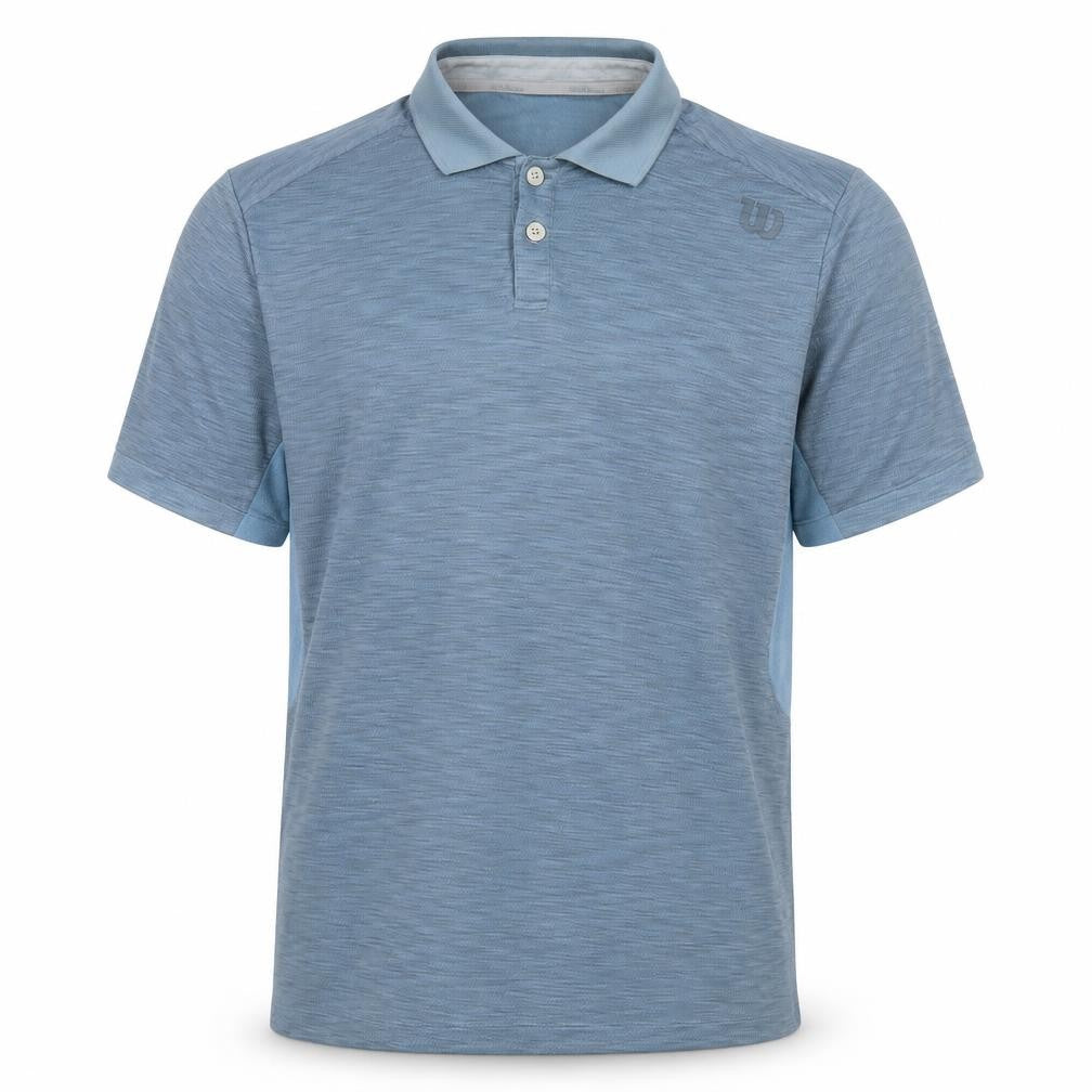 Wilson Men's Blue Polo Shirt M Solid Short Sleeve