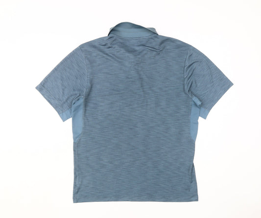 Wilson Men's Blue Polo Shirt M Solid Short Sleeve