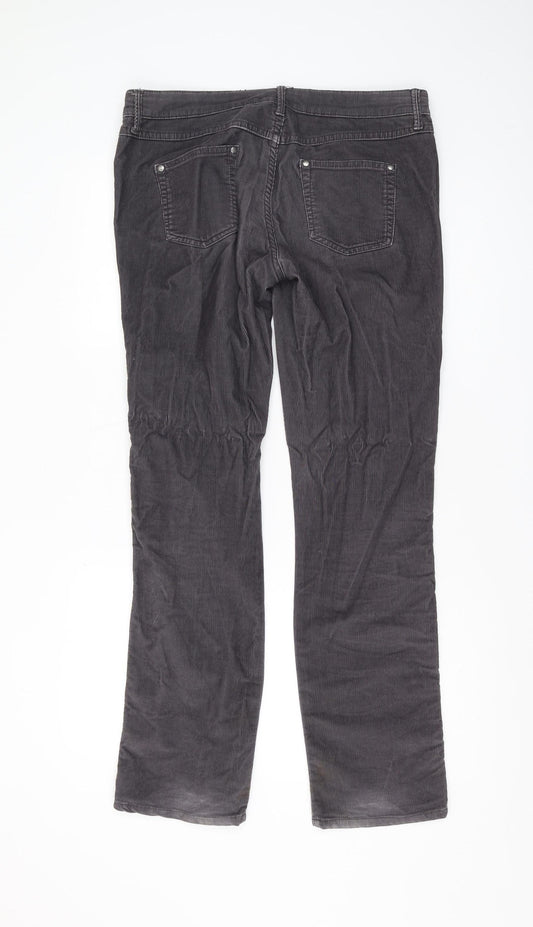 White Stuff Grey Corduroy Chino Trousers, Size 12