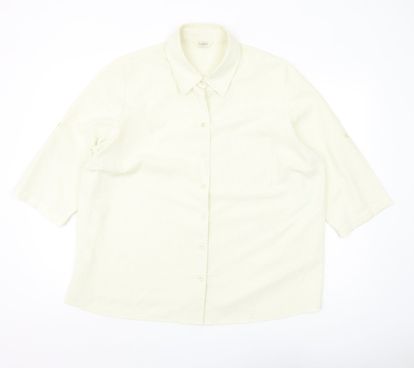 Classics Women’s Ivory Button-Up 3/4 Sleeve Shirt