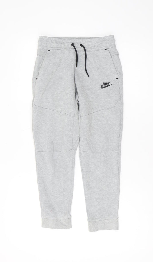 Nike Boys Grey Joggers M Cotton Blend Elastic Waist