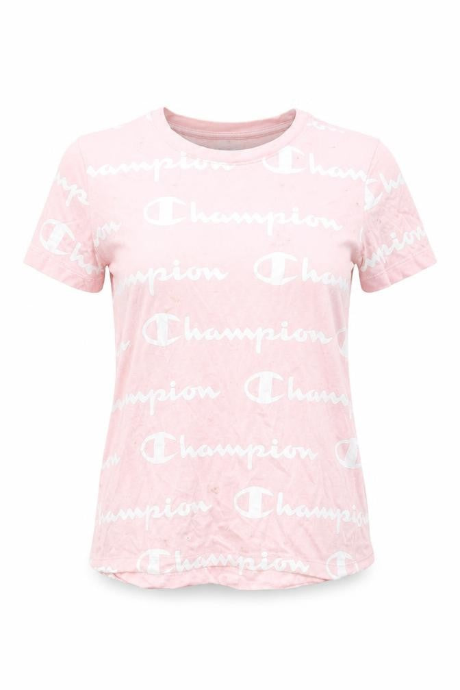 Womens UK Size S Champion Pink Cotton T-Shirt
