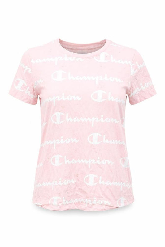 Womens UK Size S Champion Pink Cotton T-Shirt