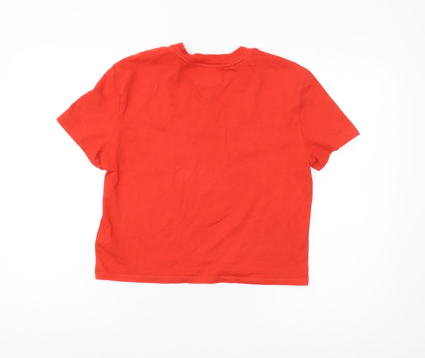Tommy Jeans Women's Red XS Basic Crew Neck T-Shirt