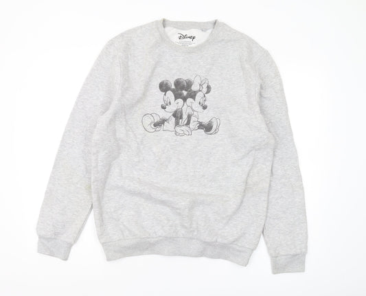 Disney Women's Grey Mickey Sweatshirt L Pullover Casual