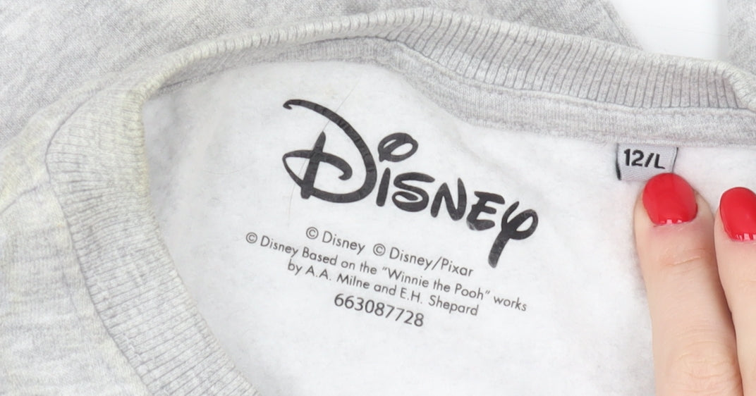 Disney Women's Grey Mickey Sweatshirt L Pullover Casual