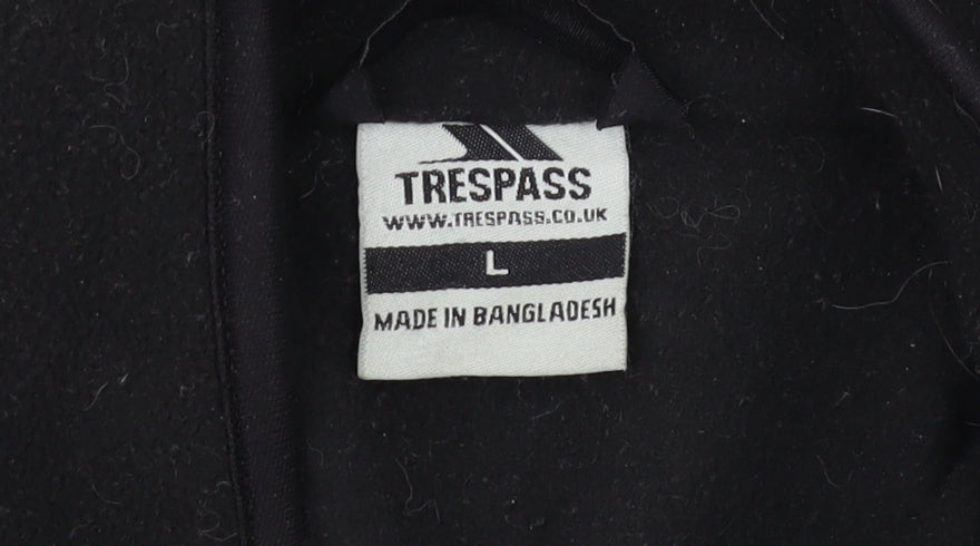 Trespass Men's Black Fleece Waistcoat, L, Full Zip Casual