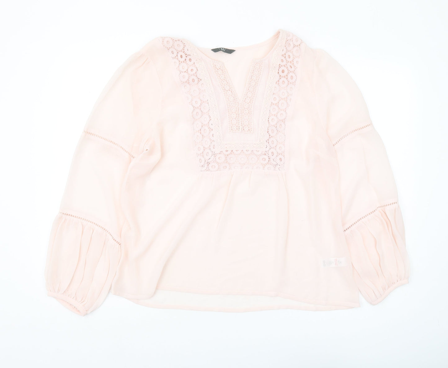 BHS Women's Pink Tunic Blouse 3/4 Sleeve Size 16