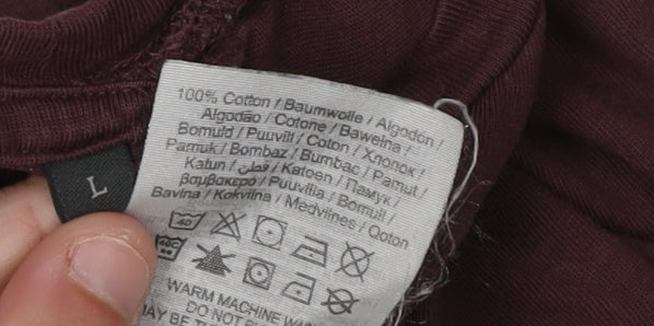 Jack & Jones Men's Brown L T-Shirt - Cotton Crew Neck