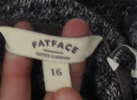 Fatface Women's Grey Roll Neck Pullover Jumper Size 16