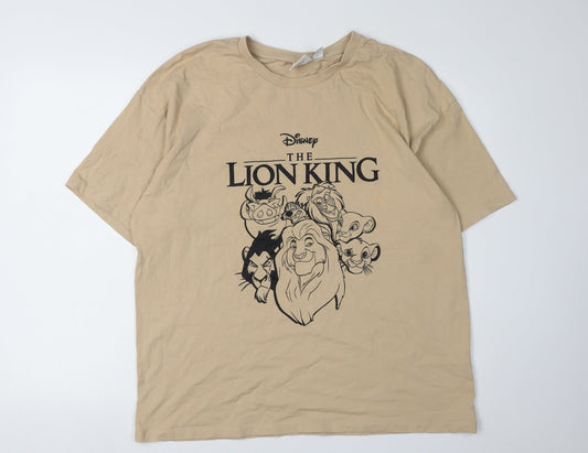Disney Unisex Beige Lion King T-Shirt M Movie Theme