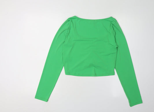 Vero Moda Women's Green Cropped Blouse, M, Elegant Casual