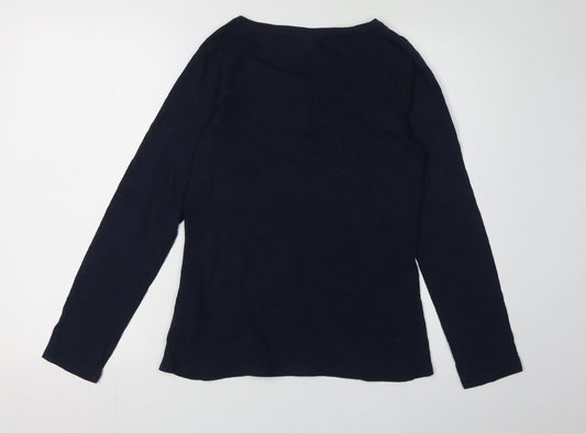 Weird Fish Women's Blue Long Sleeve T-Shirt, Size 8