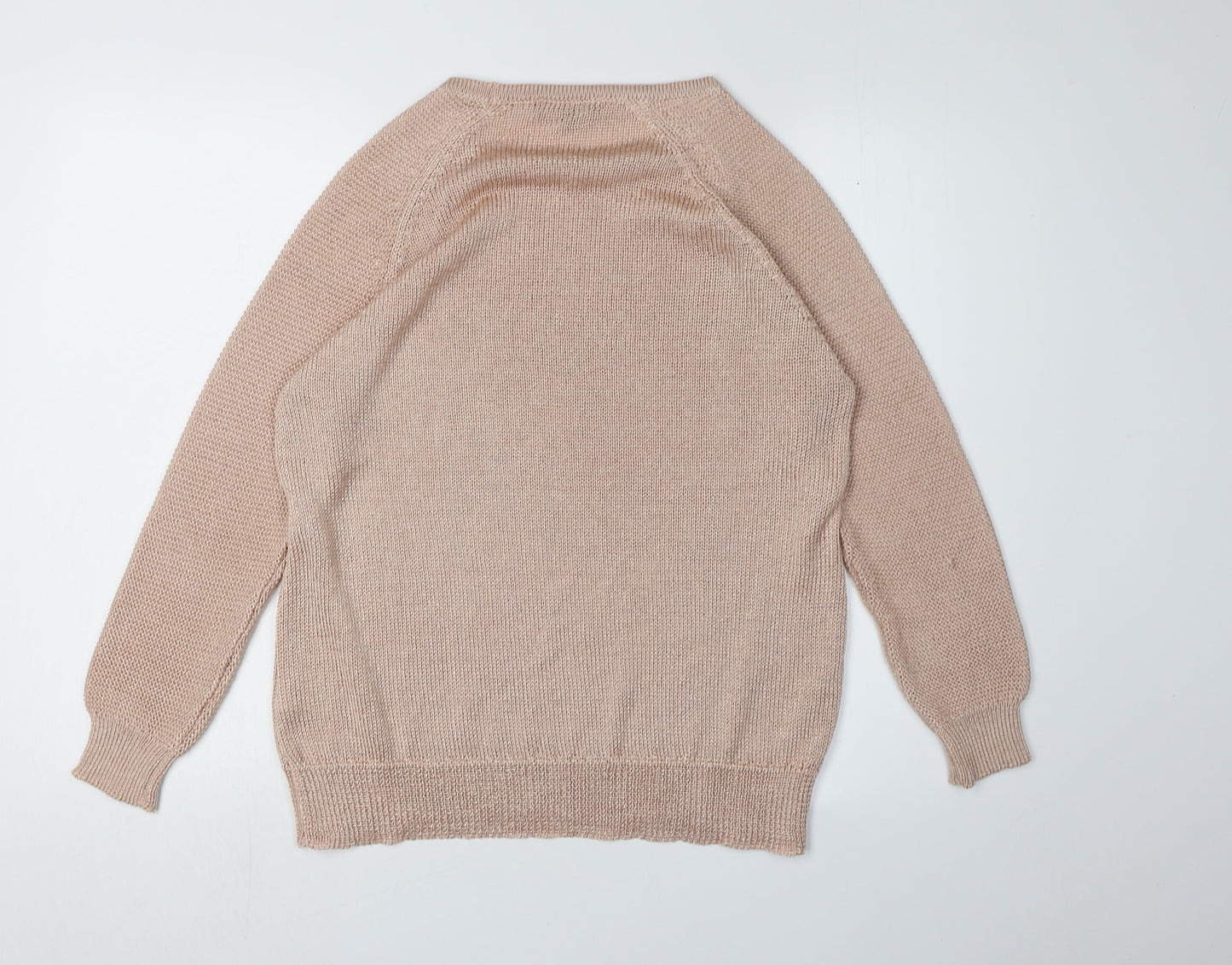 Sosandar Women's Beige Knit Crew Neck Jumper Medium