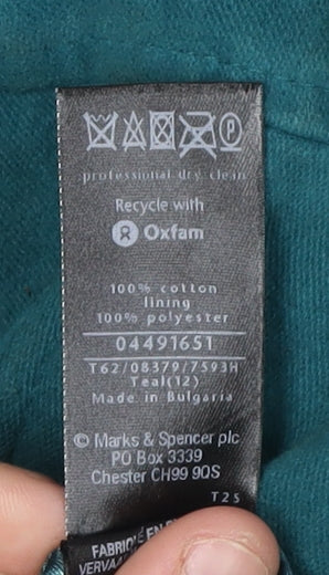 Marks and Spencer Women's Green Cotton Jacket Size 12
