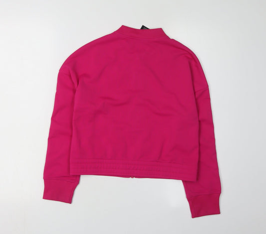 Nike Girls Pink Full Zip Knit Hoodie - Size M