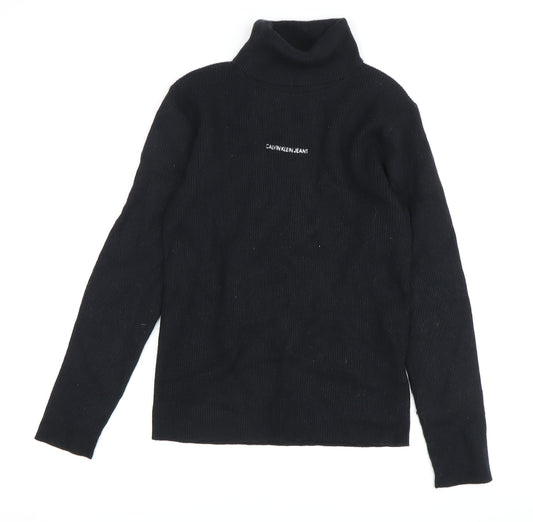 Calvin Klein Black Women's Roll Neck Pullover Jumper, Size S