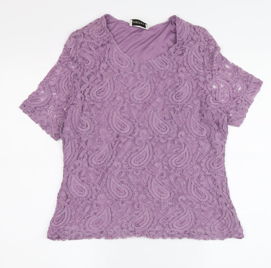 Eastex Women’s Purple Lace Blouse, Size 10
