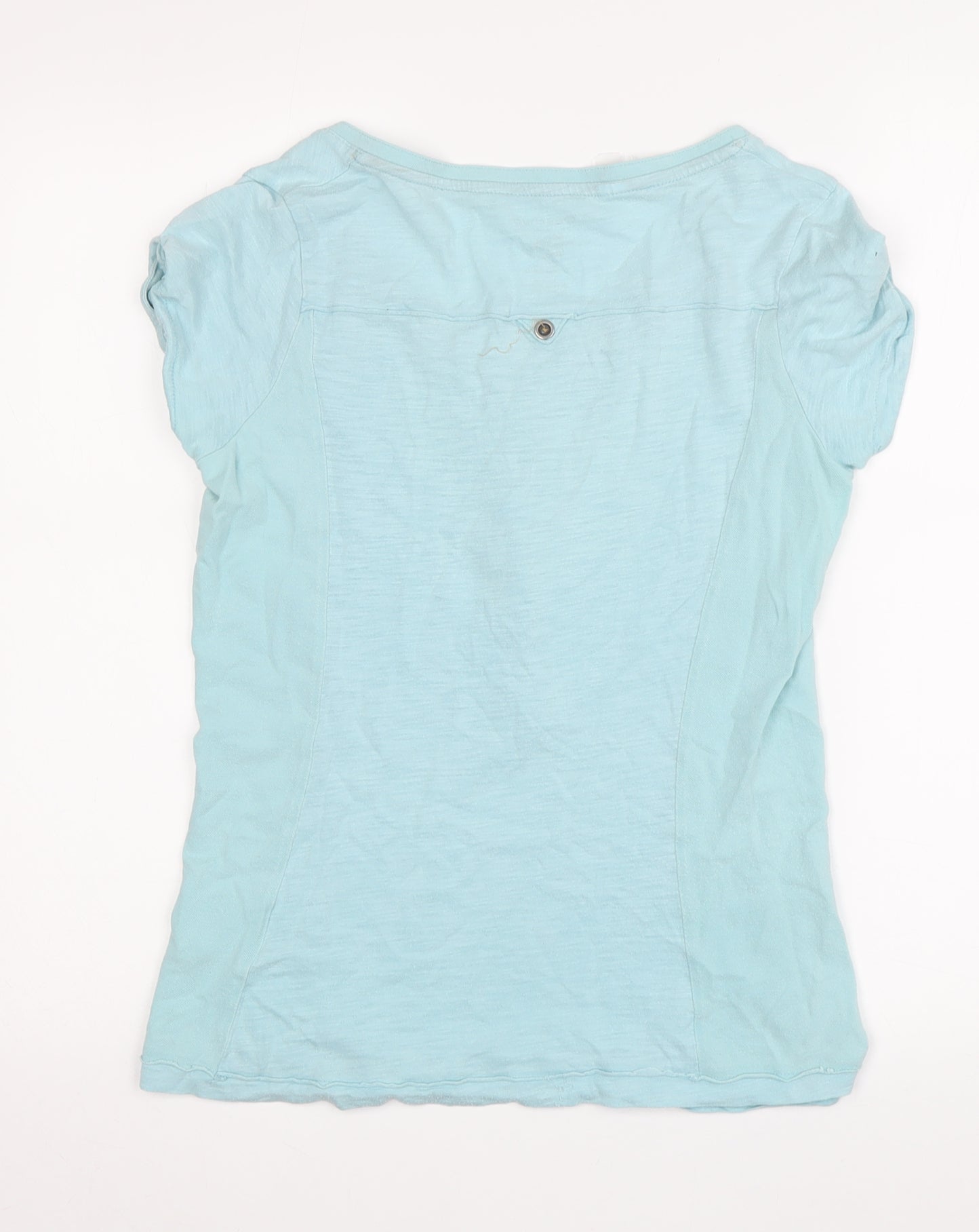 Quechua Women’s Blue T-Shirt, Size 10, Short Sleeve, Button