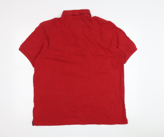 Hackett Men's Red XL Polo Shirt - Classic Fit