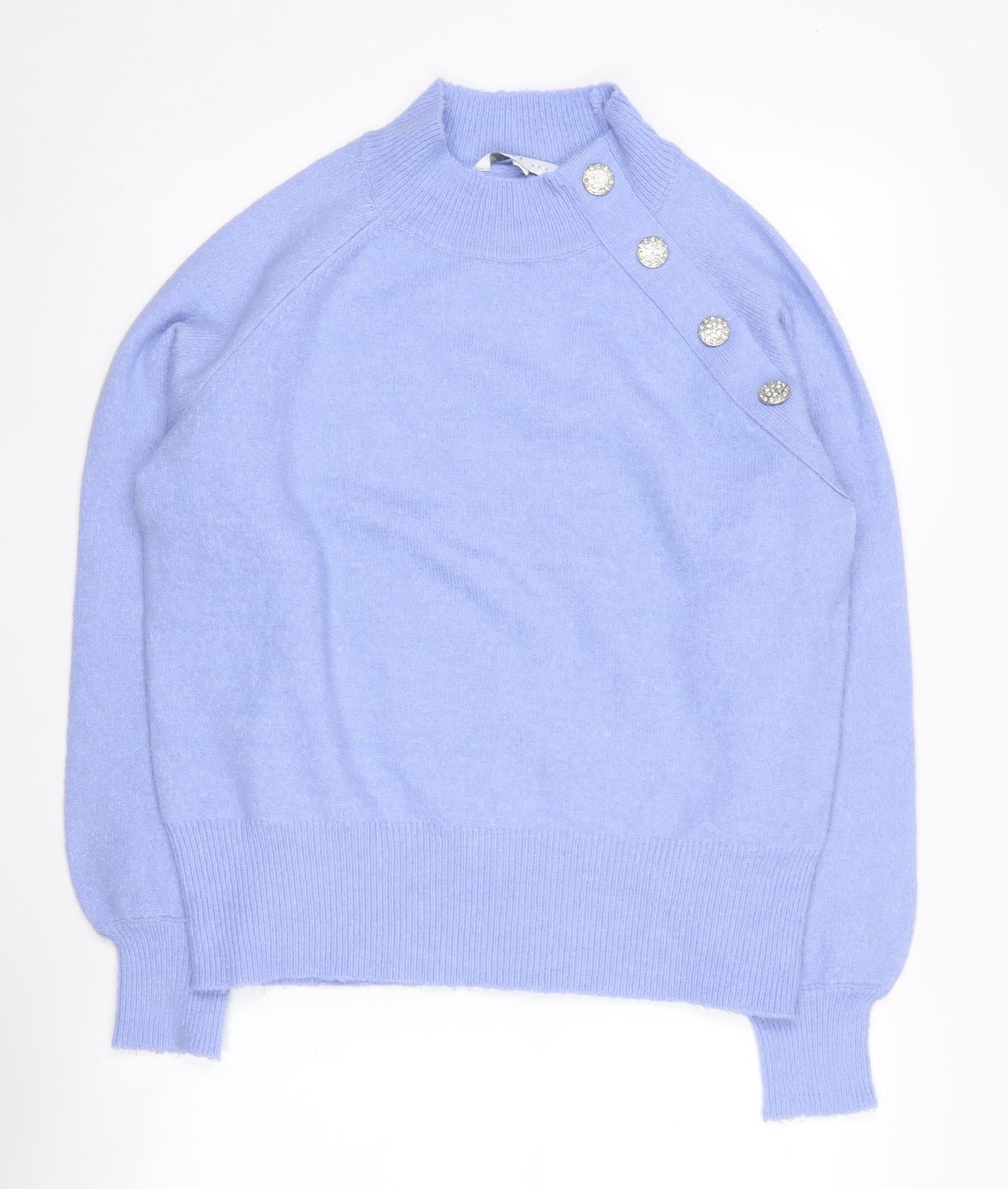 Amara Reya Women's Blue Mock Neck Pullover Jumper S