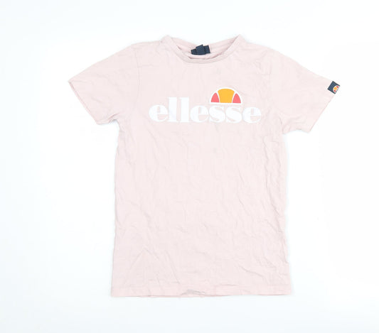 Ellesse Girls Pink T-Shirt, Size 8-9 Years, Logo Accents