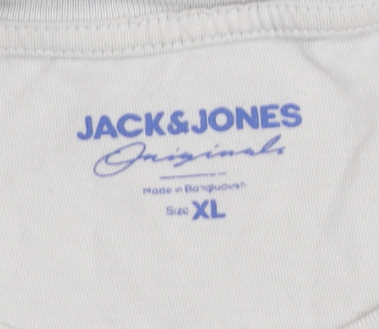 Jack & Jones Men's White XL Crew Neck T-Shirt