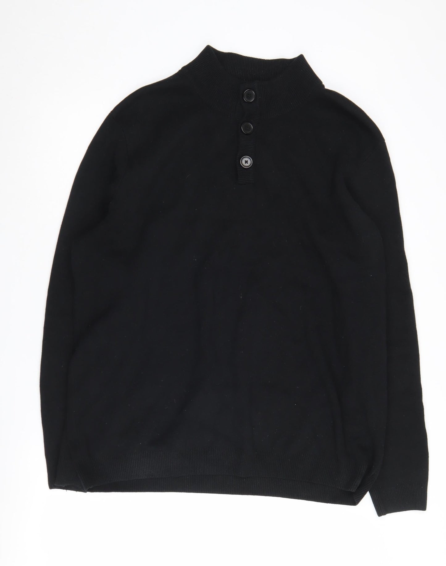 Kensington Eastside Men's 2XL Black Henley Jumper