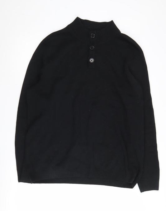 Kensington Eastside Men's 2XL Black Henley Jumper